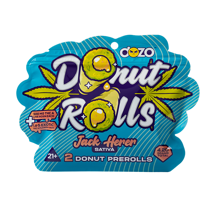 Dozo Donut Rolls Live Rosin + THC-A Exotic flower  2 x Prerolls | 4.2 Gram total