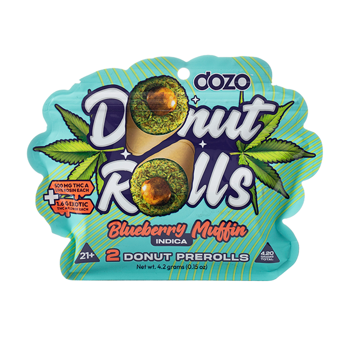 Dozo Donut Rolls Live Rosin + THC-A Exotic flower  2 x Prerolls | 4.2 Gram total